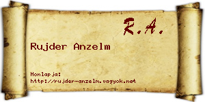 Rujder Anzelm névjegykártya
